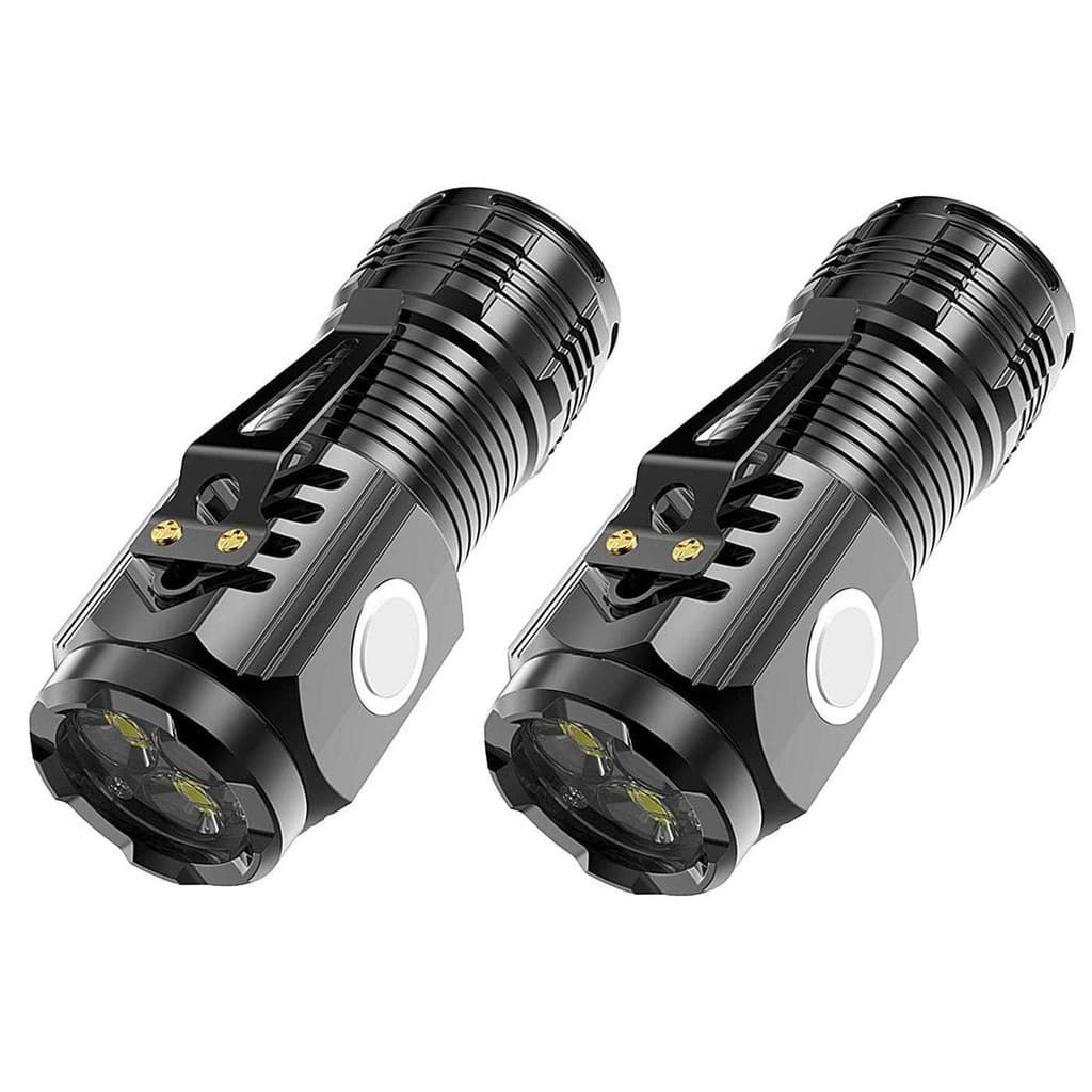 Mini Lanterna De Mão Pequena Luz Forte Brilhante Recarregável Com Base Magnetica