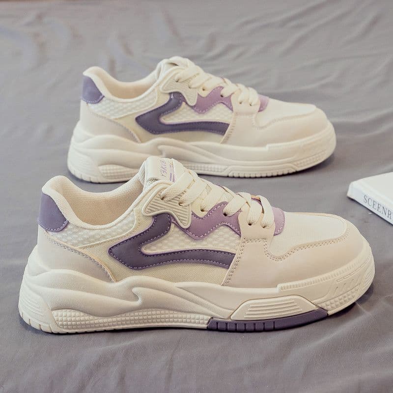 2024 novo estilo tênis feminino moda cor combinando esportes sapatos casuais pequenos sapatos brancos estilo Preppy sapa