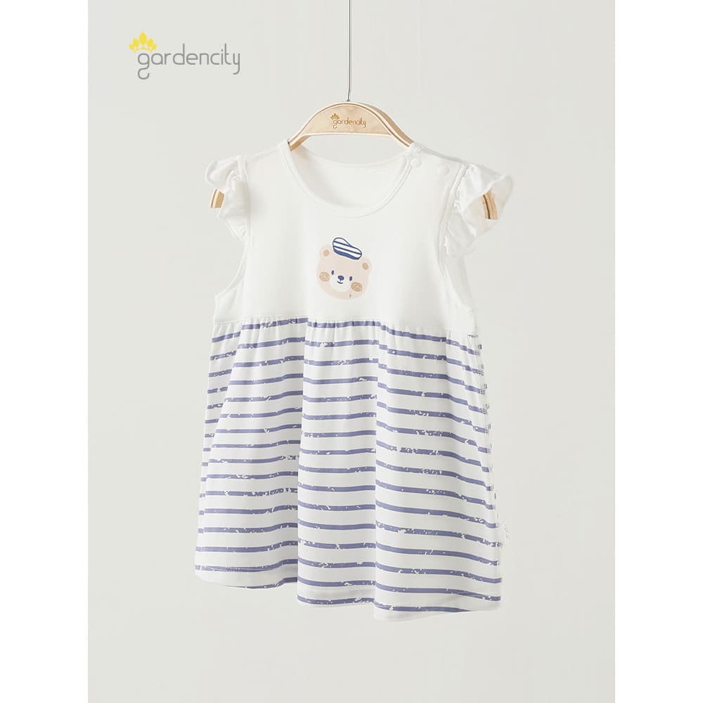 Feminino bebê casa saia verão estilo fino vestido Modal doce manga voadora menina pequena saia menina camisola