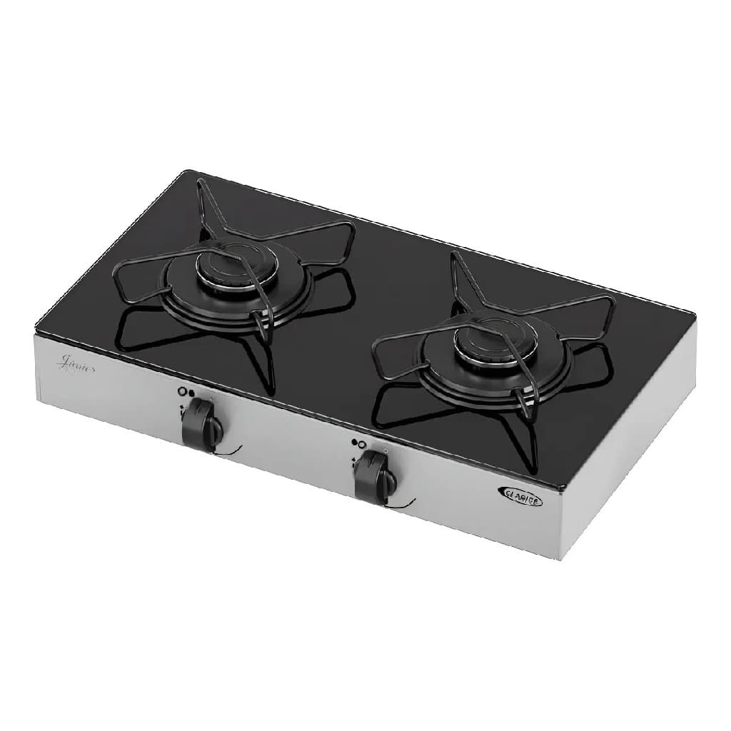 Fogão  2 Bocas Mesa Glass Arr-inox Liso Manual