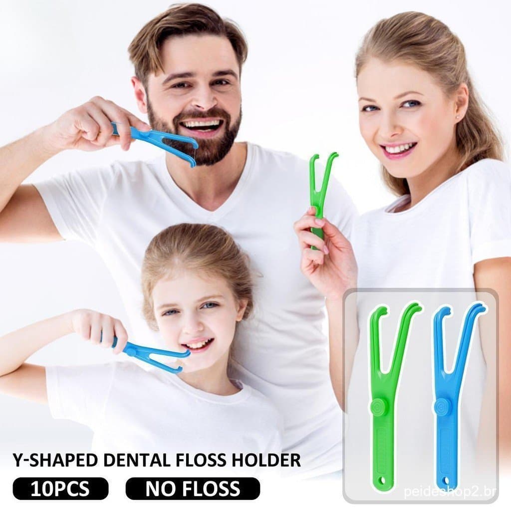 10 Pçs Suporte De Fio Dental Em Forma De Y Plástico Rack Reutilizável Picareta Titular Ferramenta De Limpeza Dos Dentes