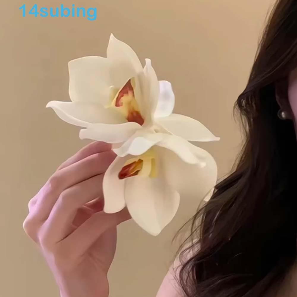 SUBING Clipe De Tubarão Magnólia , Garra De Cabelo De Flor Yulan Acrílica Elegante , Acessórios Femininos Doces Estilo F