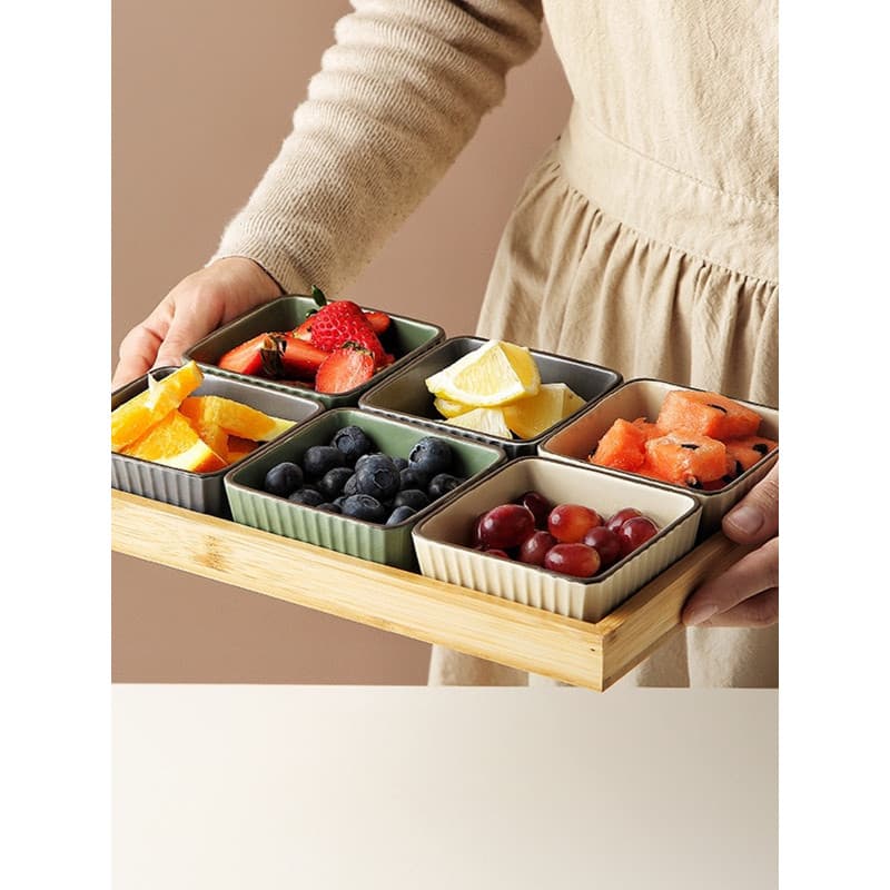 Prato de lanche de armazenamento nórdico, prato de cerâmica para lanche, porca, KTV, frutas secas, criativo, sala de est