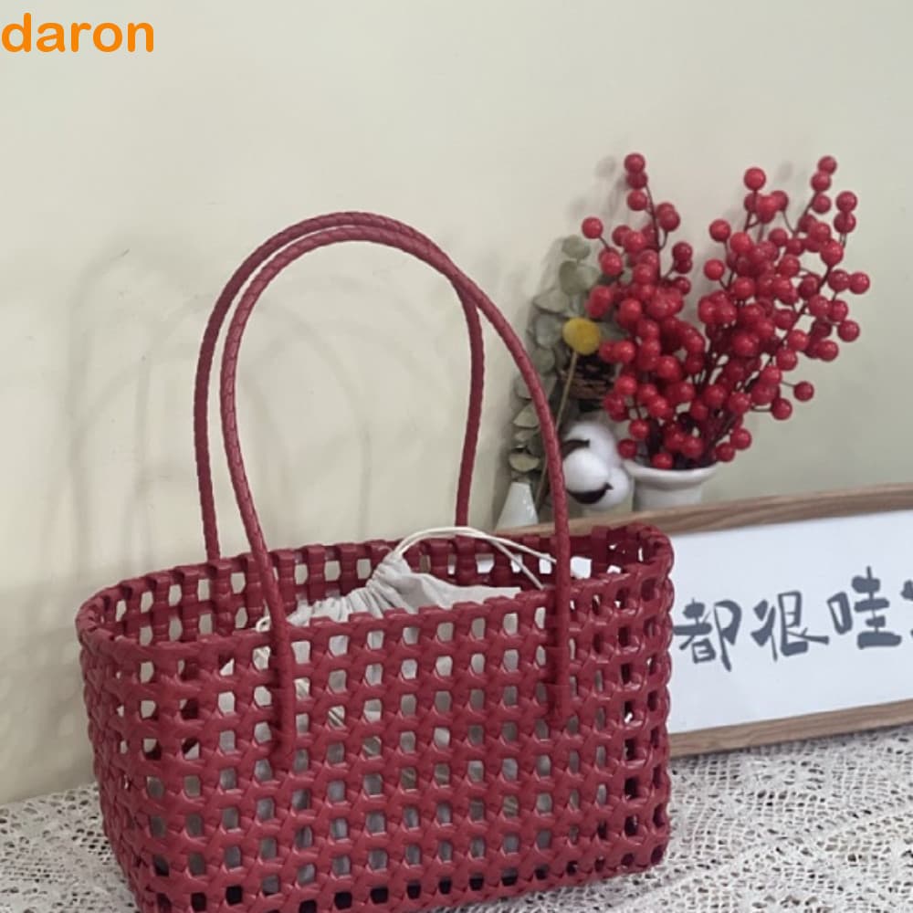 Bolsa De Tecido Oco DARON , Sacola De Praia De Grande Capacidade Estilo Campo , Feminina De PVC Férias