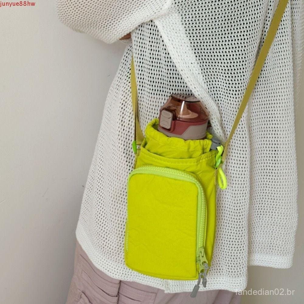 JUNYUE Bolsa De Ombro De Nylon , Com Cordão Para Garrafa De Água Crossbody Estilo Coreano