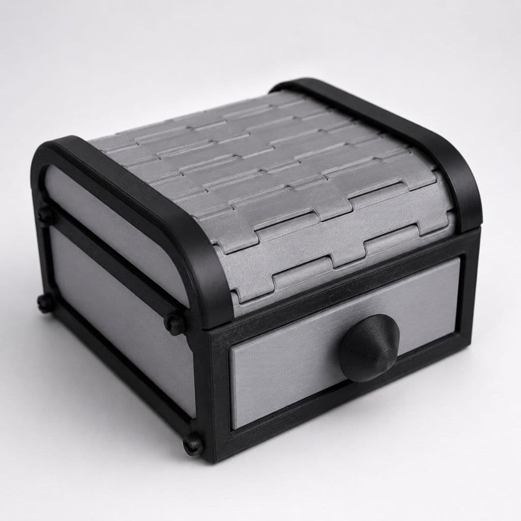 Organizador De Mesa Tambour Box Gaveta Deslizante Porta Enrolar Minimalista Premium Setup Gamer