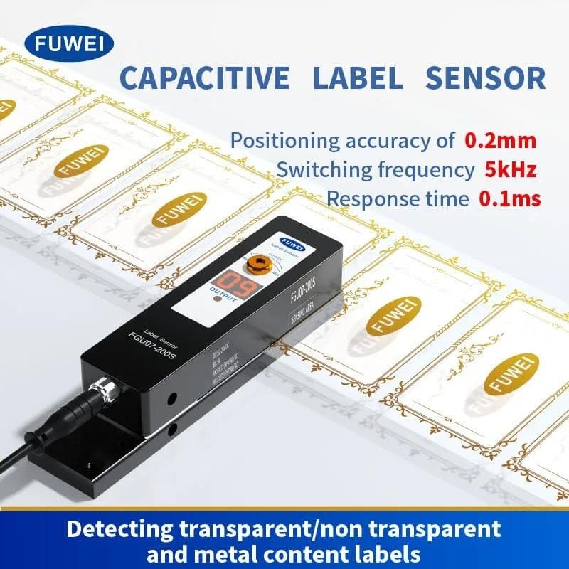 FGU07-200S Máquina De Etiquetagem Detecção De Etiquetas Transparentes Ouro Quente Prata Sensor De Olho Capacitivo Etique