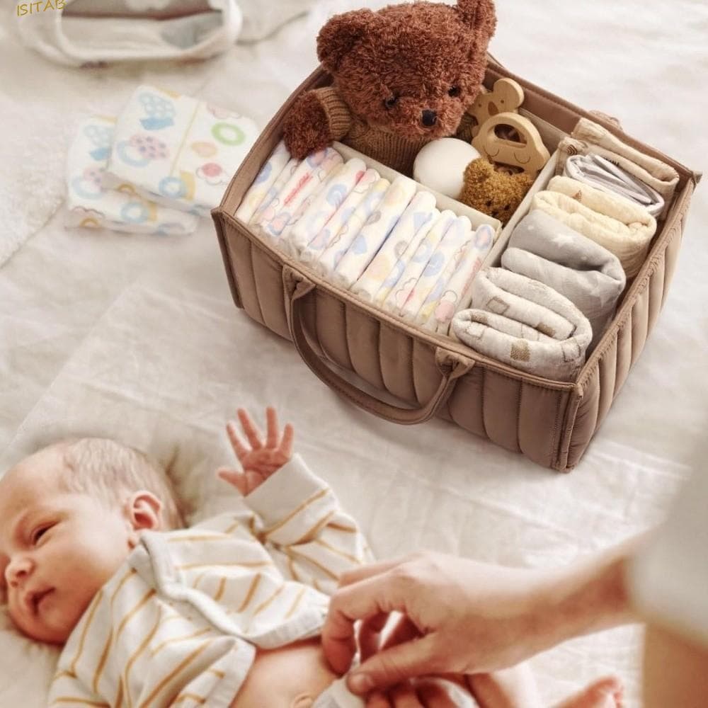 Organizador De Fraldas Para Bebês ISITAB , Bolsa Multifuncional Dobrável Mamãe De Grande Capacidade , Portátil
