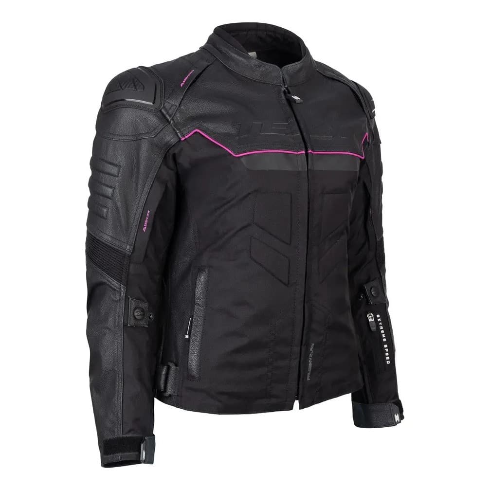 Jaqueta Texx Falcon V2 Feminina Preto Rosa Motociclista Moto Proteção Inverno