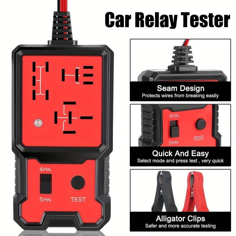 Testador de relés automotivos/ferramenta de teste de relés/ferramenta de reparo/testador universal de 4 pinos e 5 pinos