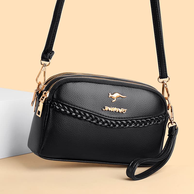Bolsa pequena de três camadas feminina 2026 novo estilo moda na moda All-Match bolsa Diagonal de um ombro bolsa para cel