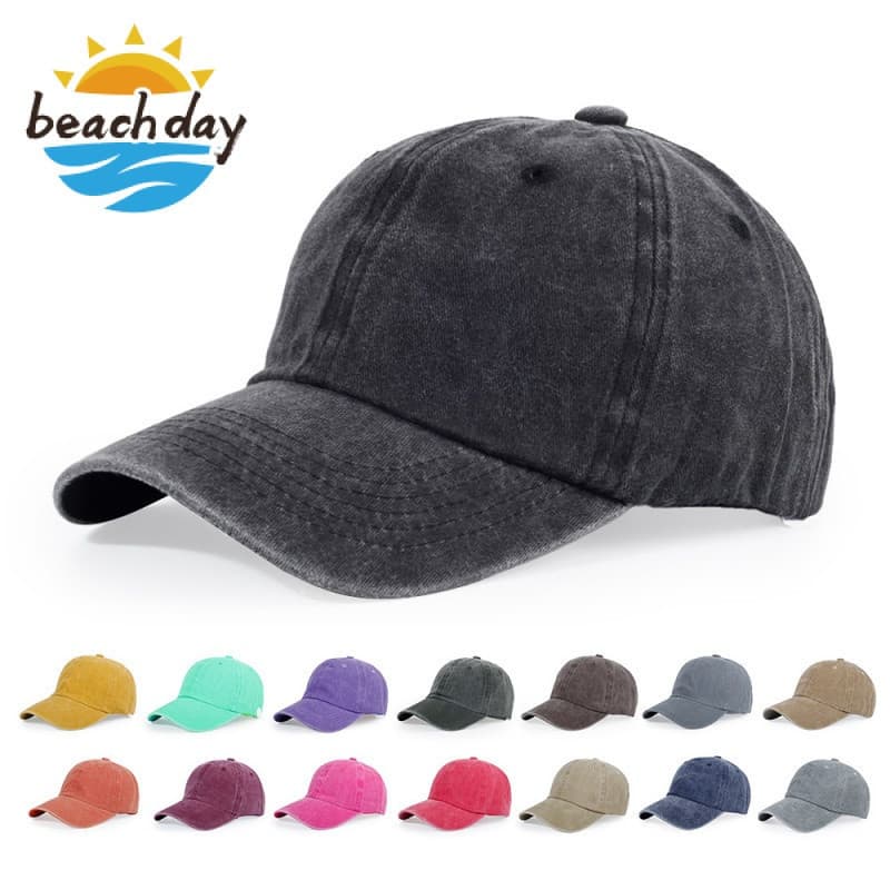 Washed Cotton Plain Baseball Caps Adjustable Unstructured Casual Daddy Ball Caps For Men Women