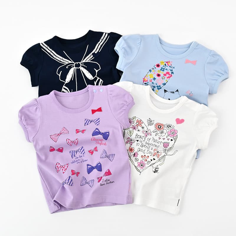 79224 estoque de limpeza infantil puro algodão manga curta camiseta meninas em torno do pescoço camisa de fundo médio pe