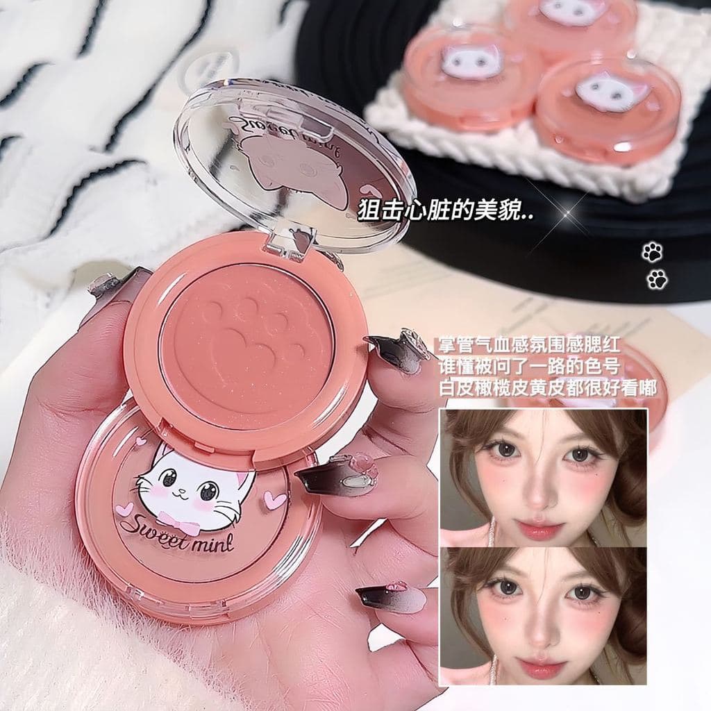 Um pouco bêbado coração blush pó Natural brilho clareamento delicado pó vitalidade menina melhorar atmosfera blush palet