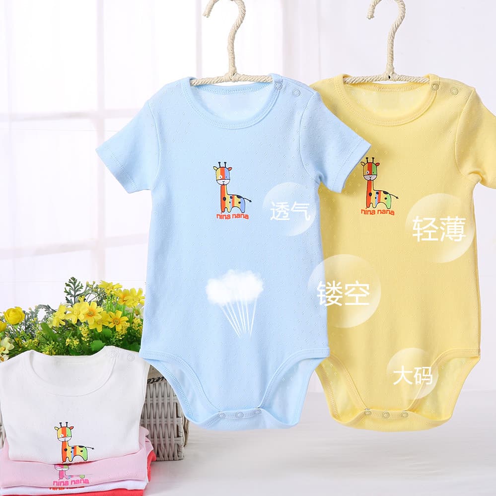 Bebê Plus Size de manga curta triângulo macacão masculino feminino 3 algodão puro verão estilo fino pijamas roupas 1-4 a