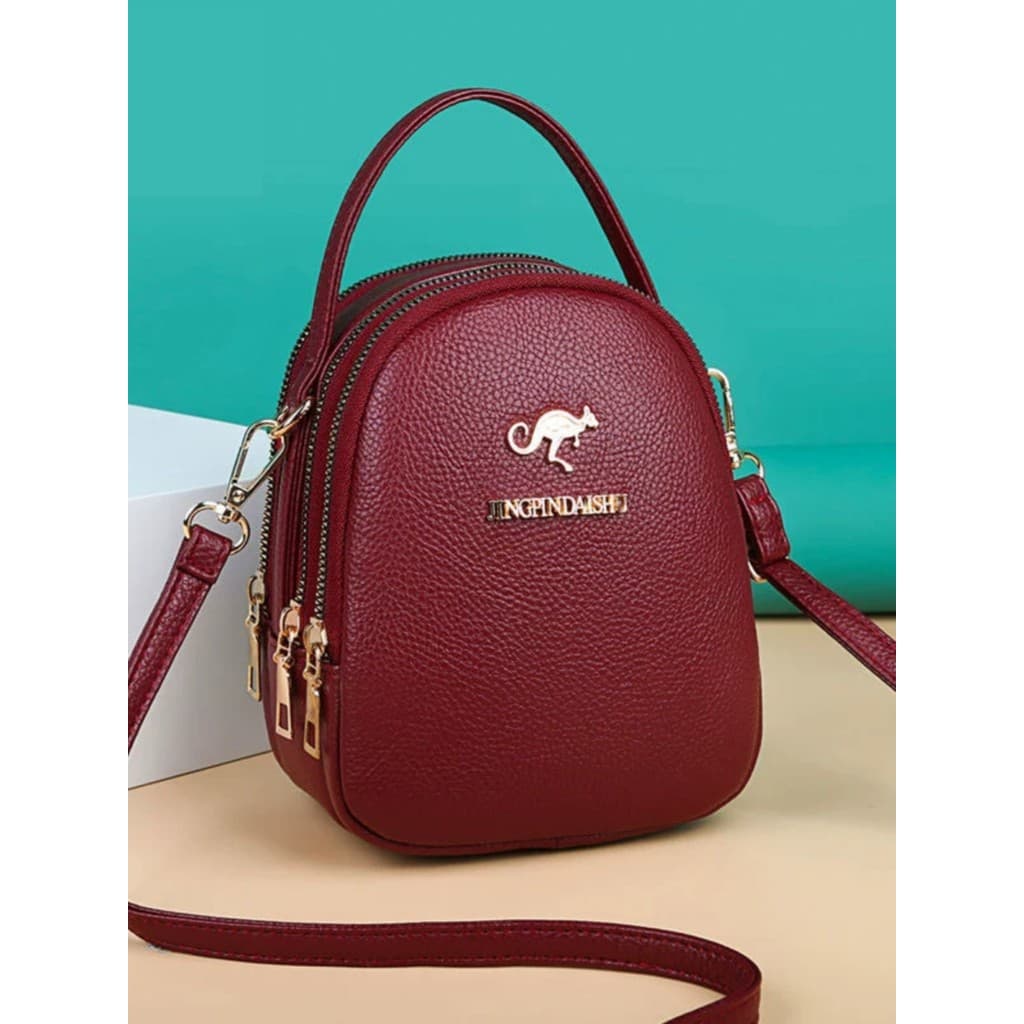 Textura High-End 2026 novo estilo moda bolsa de ombro de três camadas estilo bolsa mensageiro saco do telefone móvel mud