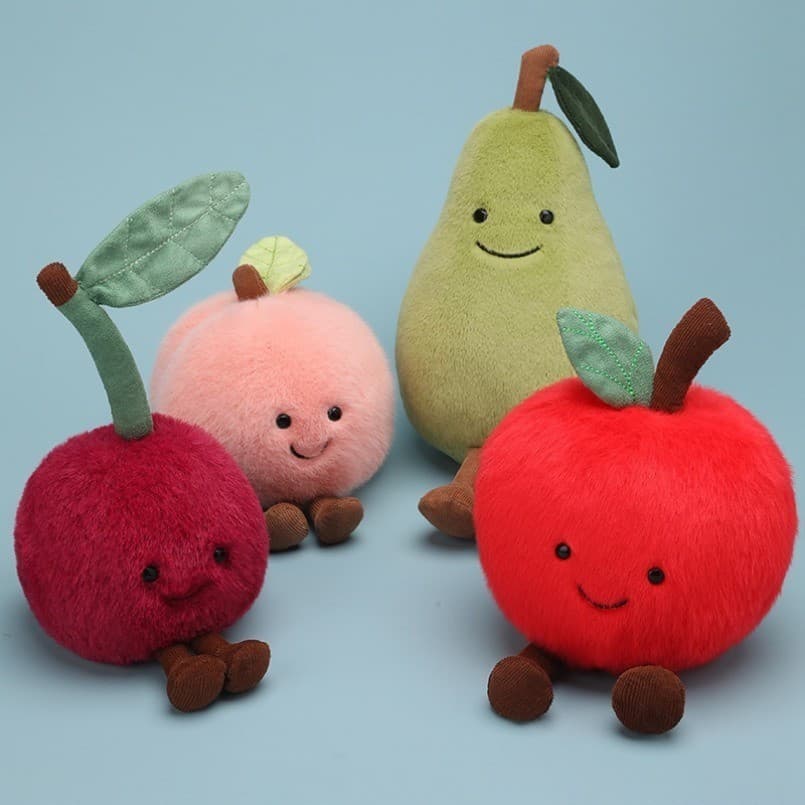 Brinquedo De Pelúcia Pêra Maçã Pêssego Cereja Sol Lua Estrela Croissant Macio Kawaii Brinquedos Fofinhos Boneca Aniversá
