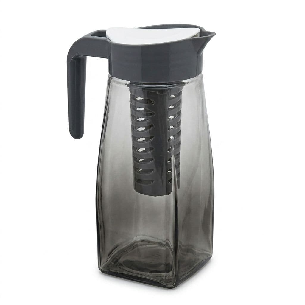 Jarra De Vidro Quadrada Com Infusor E Tampa 1,5L Para Suco, Chá, Água