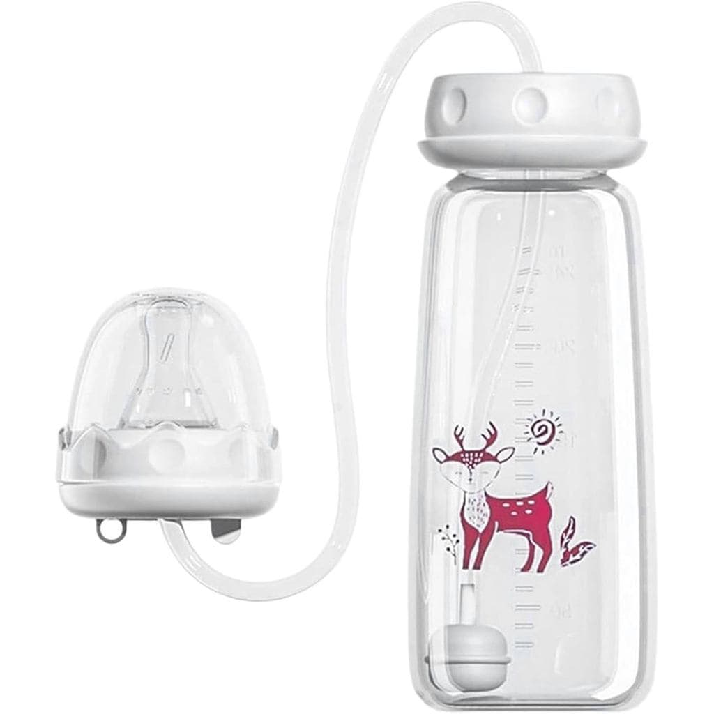 Mamadeira à prova de vazamentos, mamadeira de 240ml com canudo, recipiente de alimentação com fluxo rápido de leite, pro