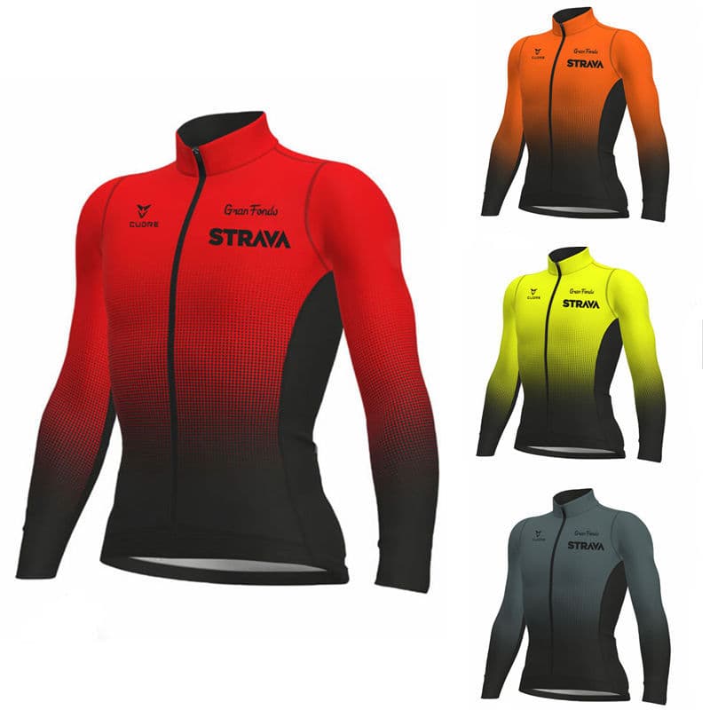 Strava Outono Conjunto Camisa De Ciclismo Manga Longa Secagem Rápida Roupas Uniforme MTB Bicicleta Wear Ropa