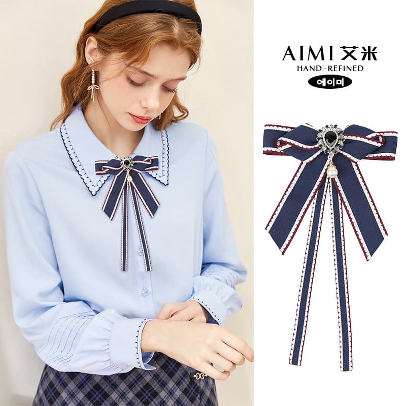 Pequena gravata borboleta camisa feminina estilo Preppy Retro fresco acessórios gravata amarrada Streamer estudante arco