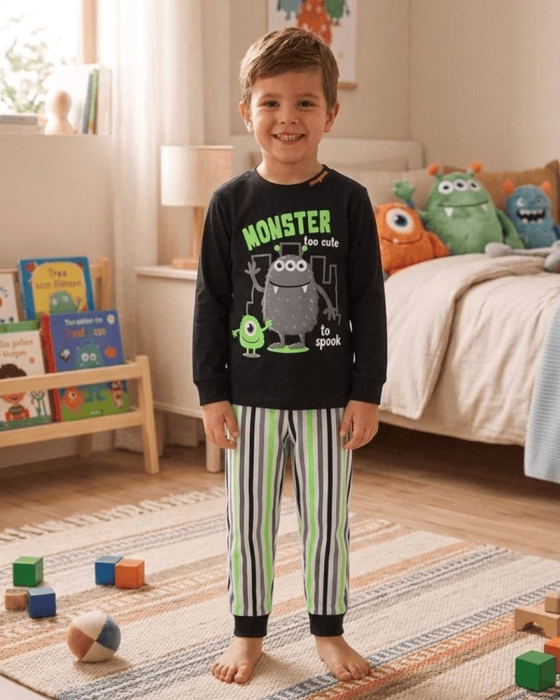 PIJAMA MASCULINO INVERNO COM PUNHO MONSTER