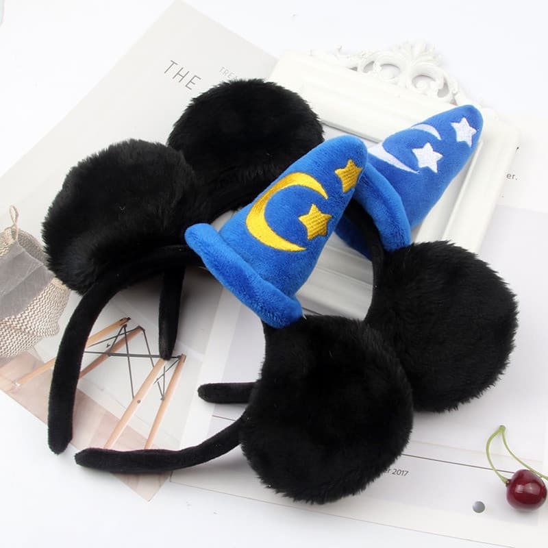 Mickey Mouse Ear Headhand Cartoon Bordado Chapéu Mágico Tiara