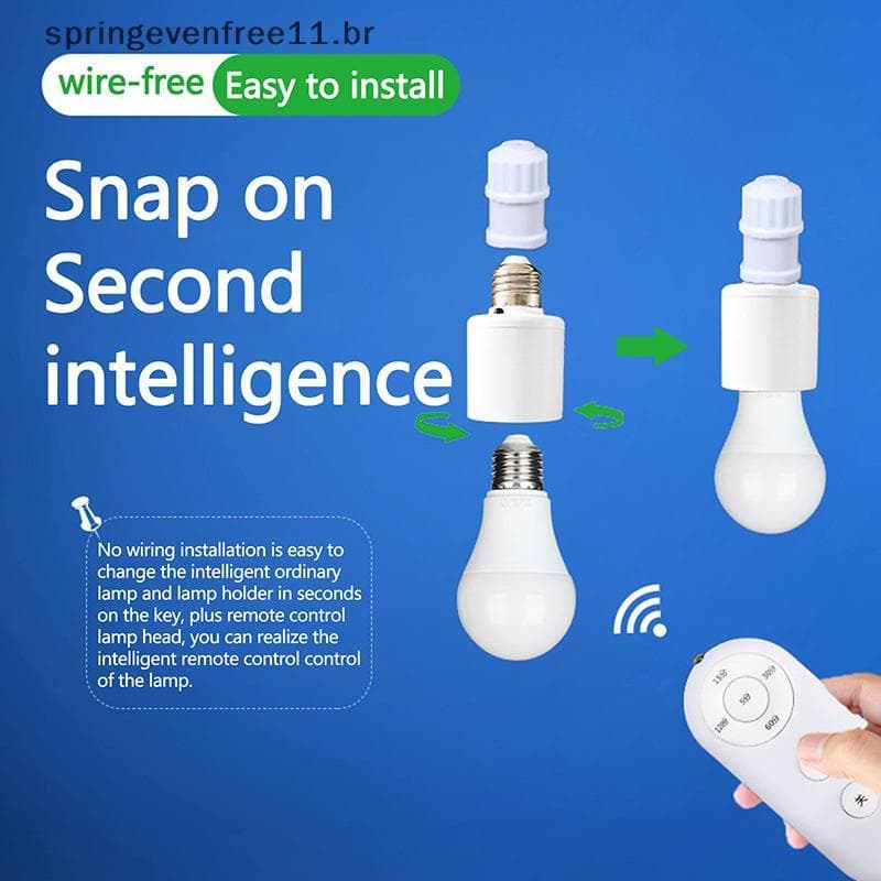 Primavera Controle Remoto Sem Fio E27 Luz Soet Suporte Da Lâmpada 8M Alcance Para Lâmpadas LED Kit Interruptor De AC180-