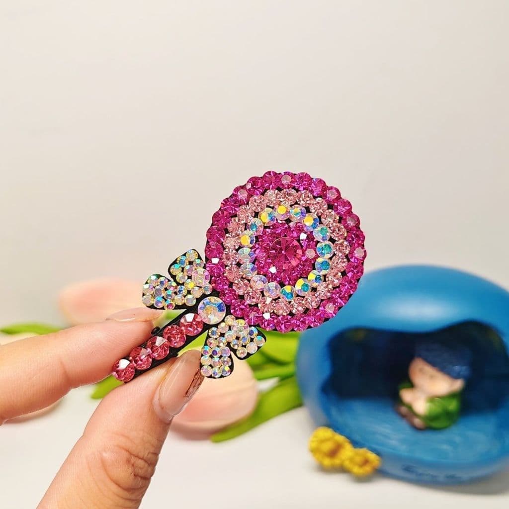 Presilha de cabelo estilo coreano em formato de bico de pato, com design de pirulito doce e fresco, acessório de cabelo