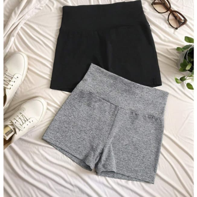 Kit 2 Shorts Legging Suplex Cós Alto Meia Coxa Tecido Grosso Bermuda Feminina academia Envio 24Hs
