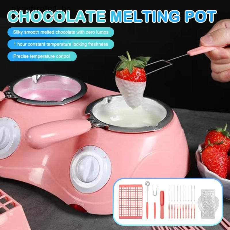 akayfirele1 Mini Pote Elétrico Para Derreter Chocolate , Fondue De Fonte , Máquina Aquecedora Leite , Único/Duplo , Derr
