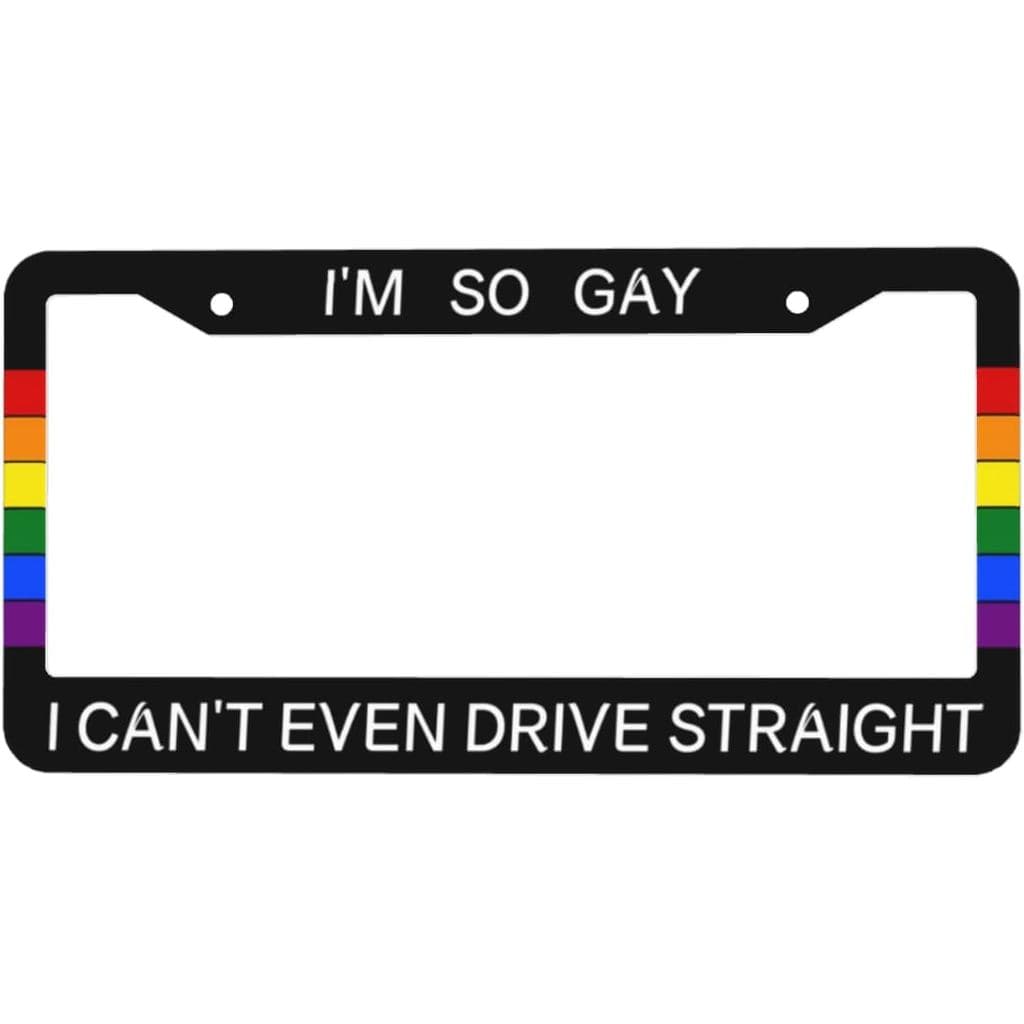 Porta-Placa de Carro Arco-Íris LGBT Personalizado, Capa Decorativa de Alumínio para Placa de Carro, Novidade para Frente