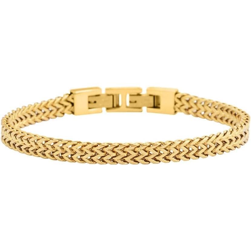 Pulseira Masculina de Aço Inoxidável com Corrente Dupla Franco e Extensor Geoffrey Beene