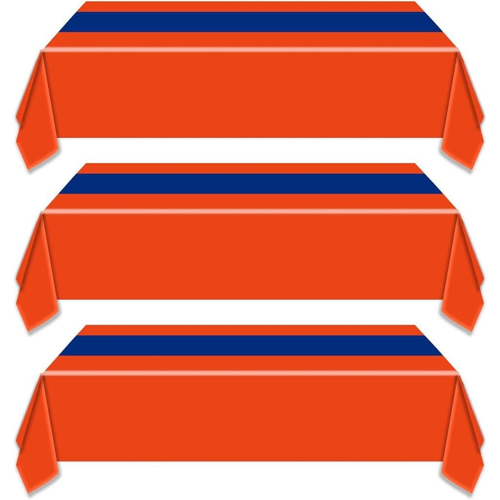 3 Peças de Toalha de Mesa Descartável para Festa, Tema Anime Dragão, Laranja e Azul Royal, 108 x 54 Polegadas, Supriment