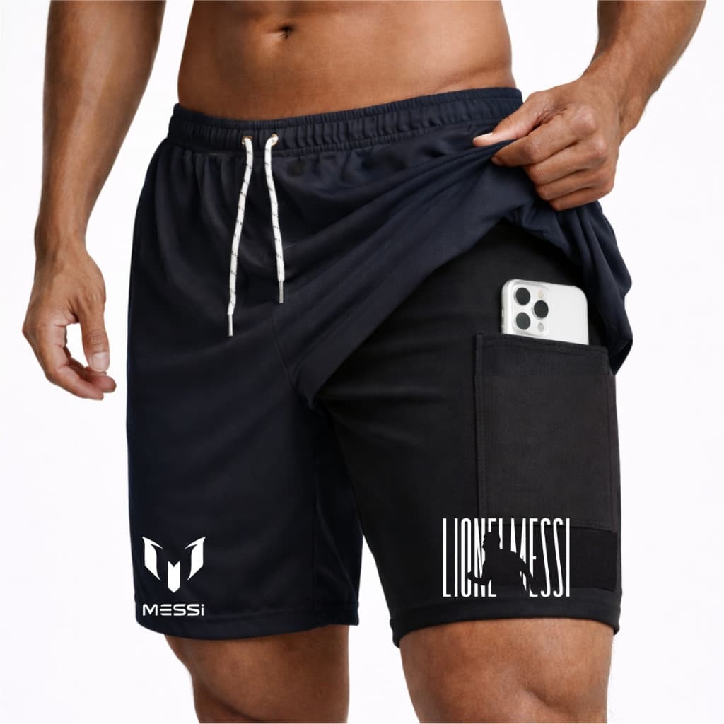 Bermuda Shorts Compressão 2 em 1 M3SS1 Masculino Futebol Corrida Academia Treino Crossfit Fitness Esportivo Dry Fit