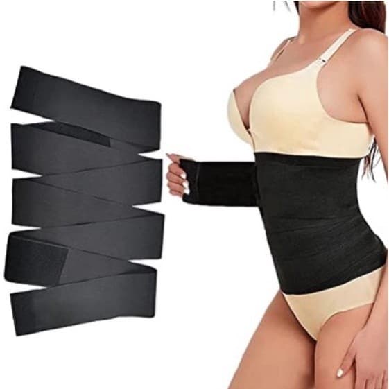 Cinta Modeladora Abdominal 3m / 5m Redutora De Medidas Pós Parto Alta Compressão Ajustável Confortável e Respirável