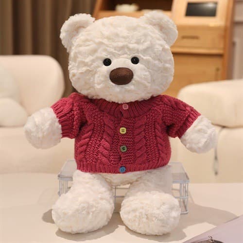 Nova cor camisola urso boneca vestir urso de pelúcia boneca abraço urso brinquedo de pelúcia presente de aniversário par