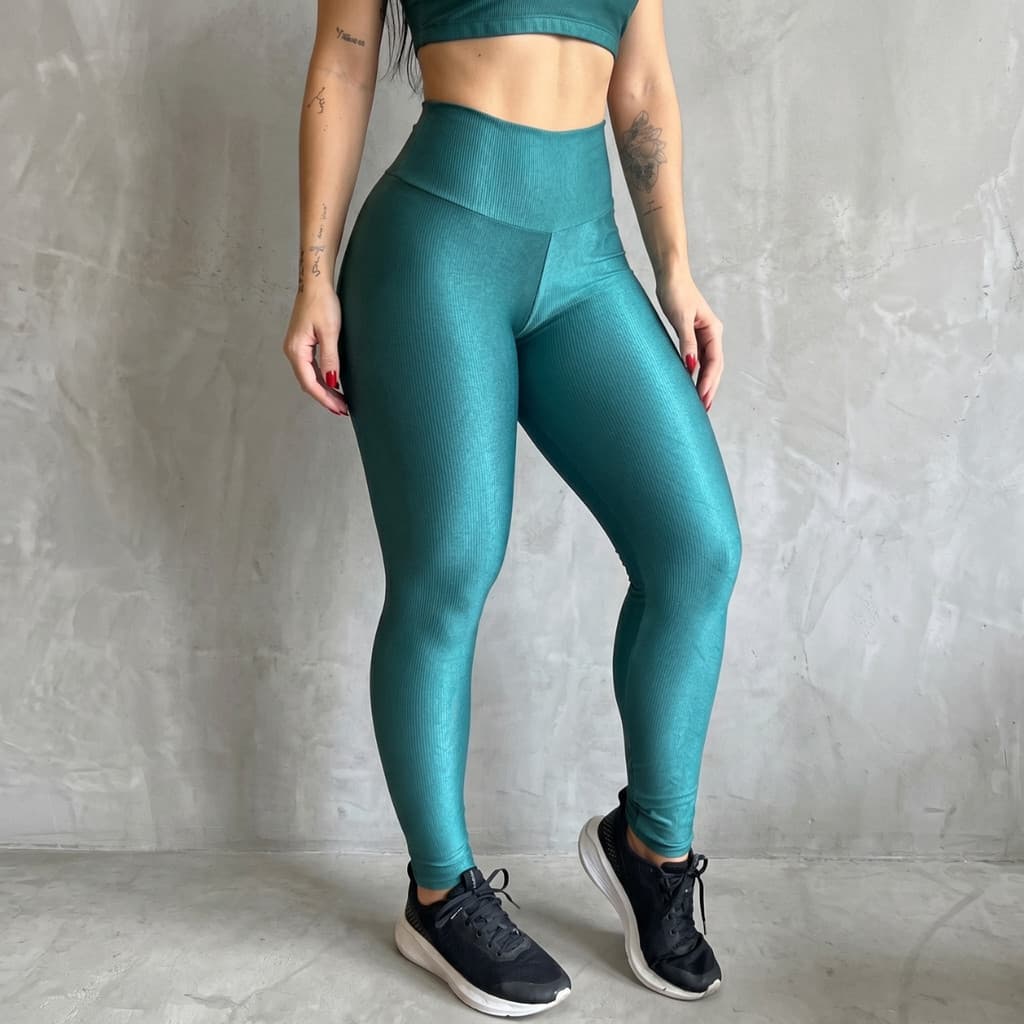 Calça Legging PLUS SIZE Canelada de Academia Cintura Alta Levanta Empina Bumbum Feminina Leg Ginástica Fitness Feminino