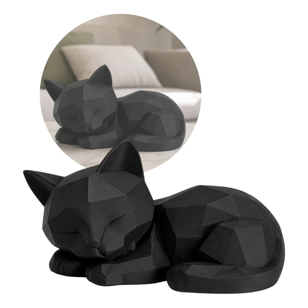 Estatua Gato Dormindo Decoracao Minimalista Moderna