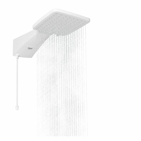 Chuveiro Elétrico Eletrônico 110v ou 220v Branco Quadratta Eletrônica Zagonel