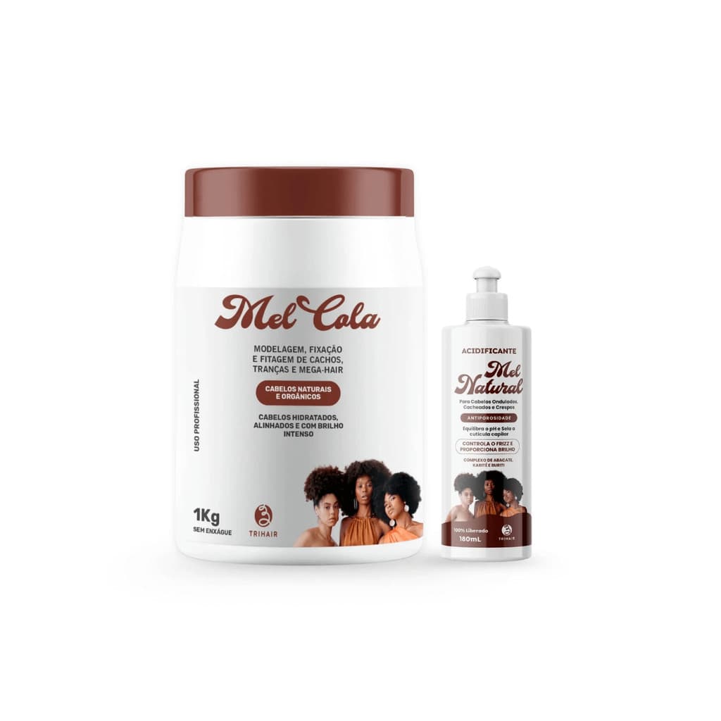 Kit Trihair - Mel Cola 1000g + Acidificante Mel Natural 180ml