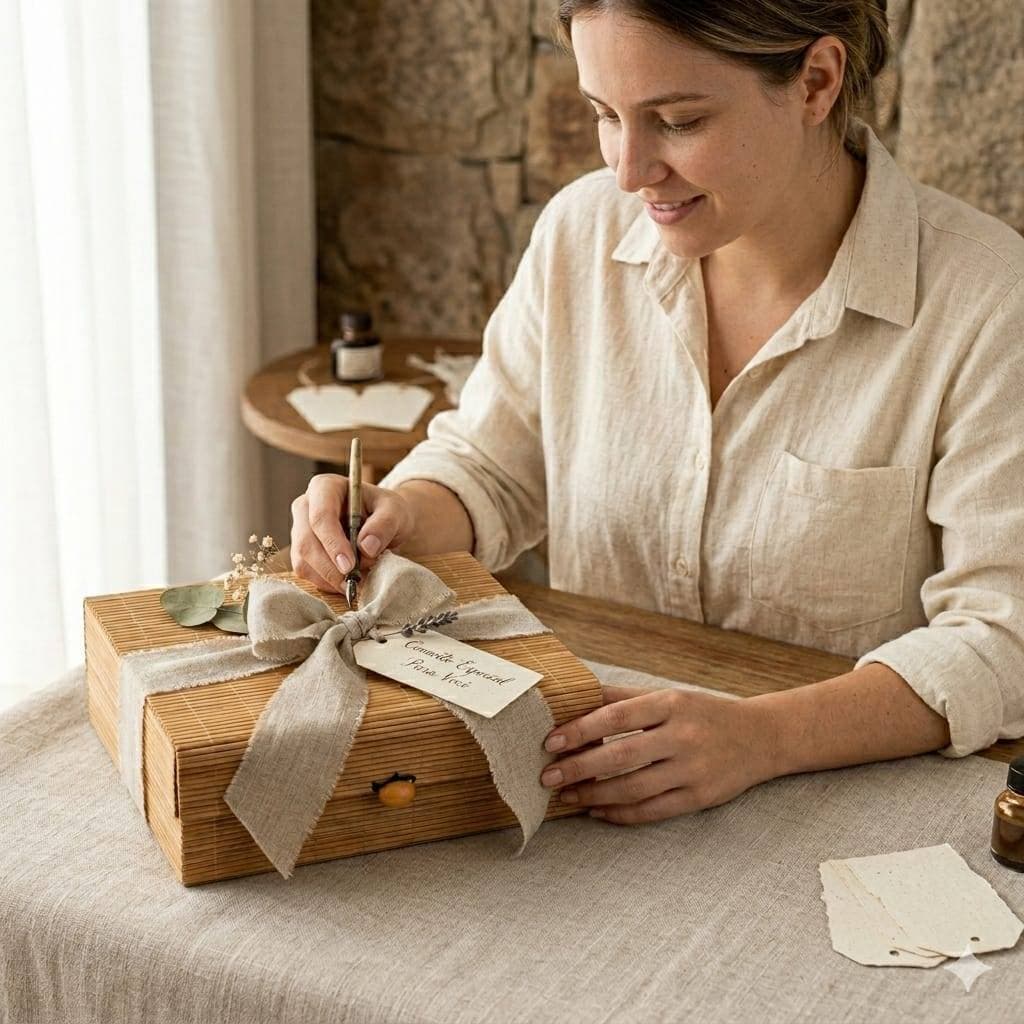 Kit 10 Caixas Artesanais em Bambu Natural para Presentes e Lembranças  22001-KIT-C5-10-GRA