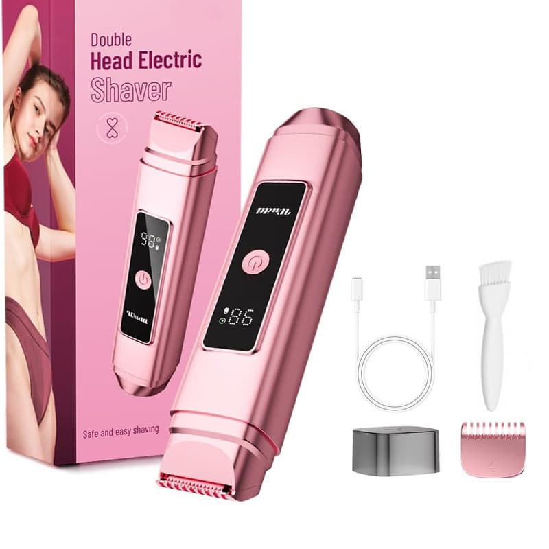 Epilador Elétrico com Display Digital para Mulheres, Aparador de Pelos para Corpo e Partes Íntimas com Lâmina Dupla, Apa