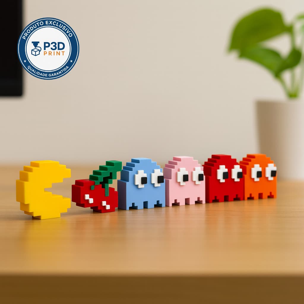 Kit Pac-man 6 em 1 Decoração Clássico Geek Alta Qualidade Nostalgia - Envio Imediato
