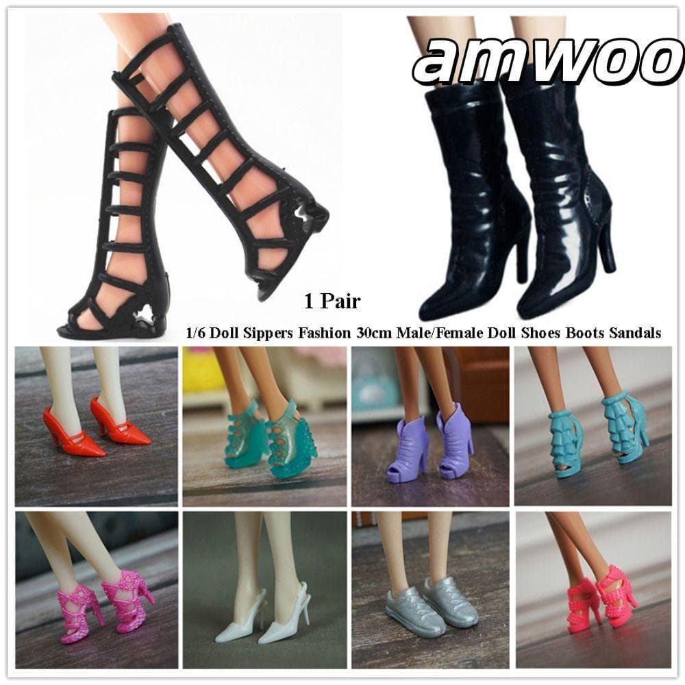 AMWOO Botas De Boneca Masculinas/Femininas , Sapatos Fashion Multiestilos 1/6 Para Bonecas Casuais De Plástico