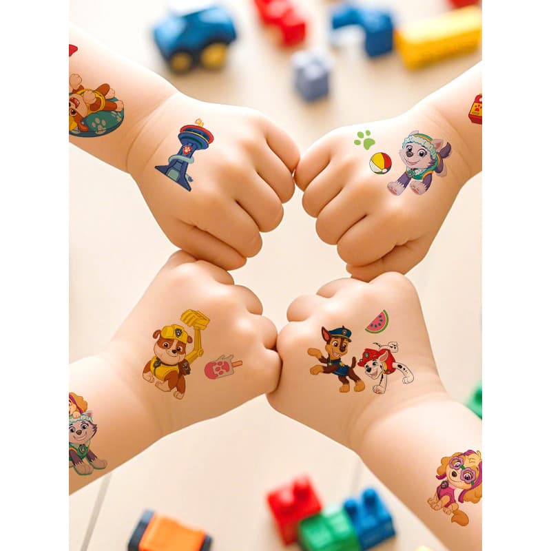 Wang equipe tatuagem adesivos criança seguro lavável meninos meninas dos desenhos animados bonito à prova dwaterproof ág