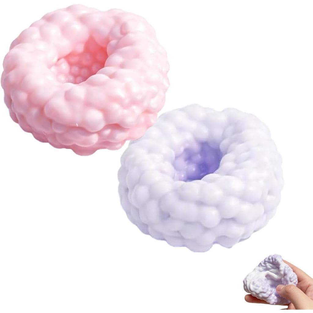 CrunchySquishy, FunnyBeadSquishyCrunchyfors, Squishies Preenchidos com Pérolas, Alívio da Ansiedade e Toque Suave (Rosa+