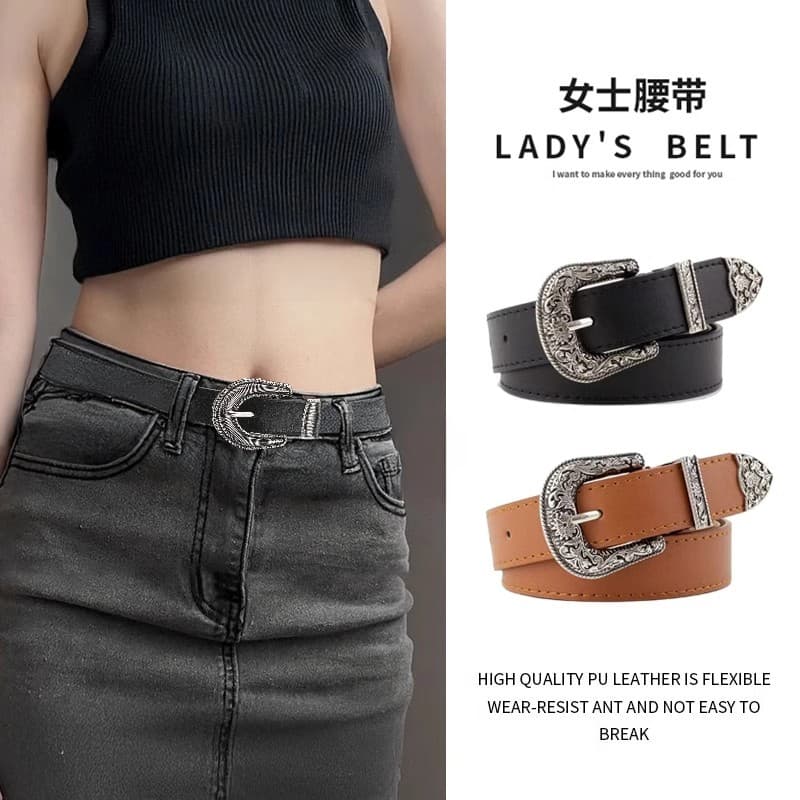 Americano Retro estilo Punk cinto feminino 2025 novo estilo Jeans cinto decorativo vestido camisola cinto