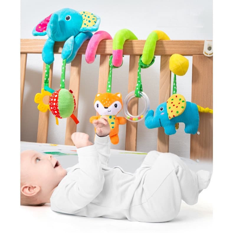 Mobile Espiral Musical Berç Carrinho Bebe Mordedor Leão Elefante