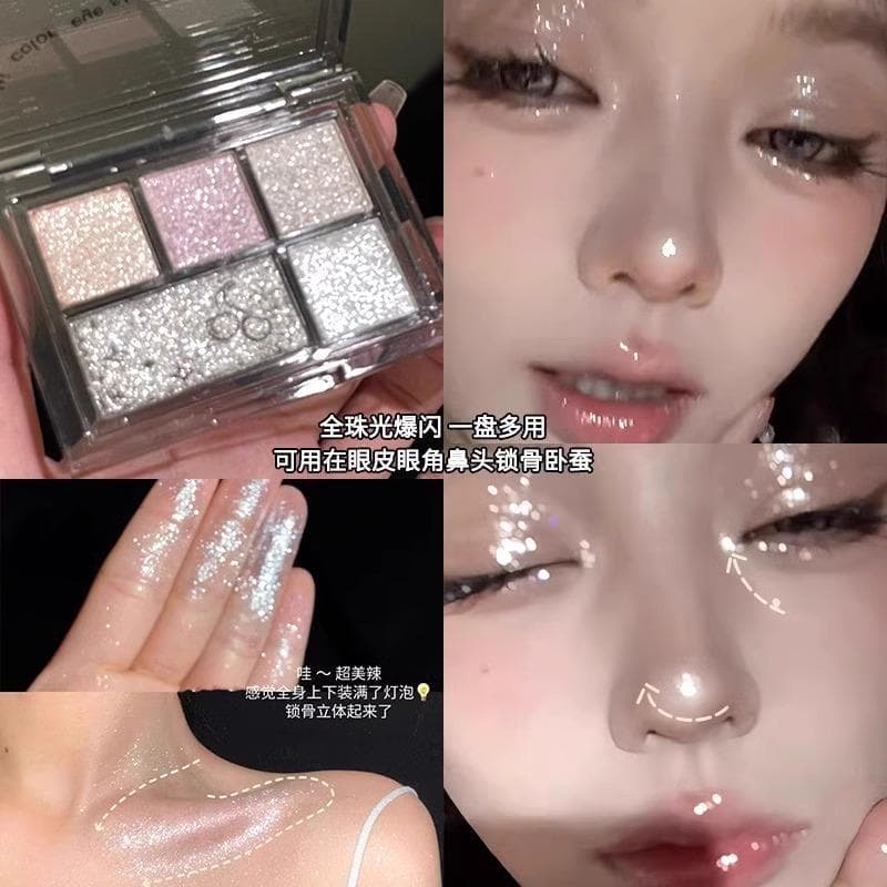 Buling fada Strobe paleta de sombra cinco cores perolado fosco fino brilhante lantejoulas destaque iluminar os olhos dei